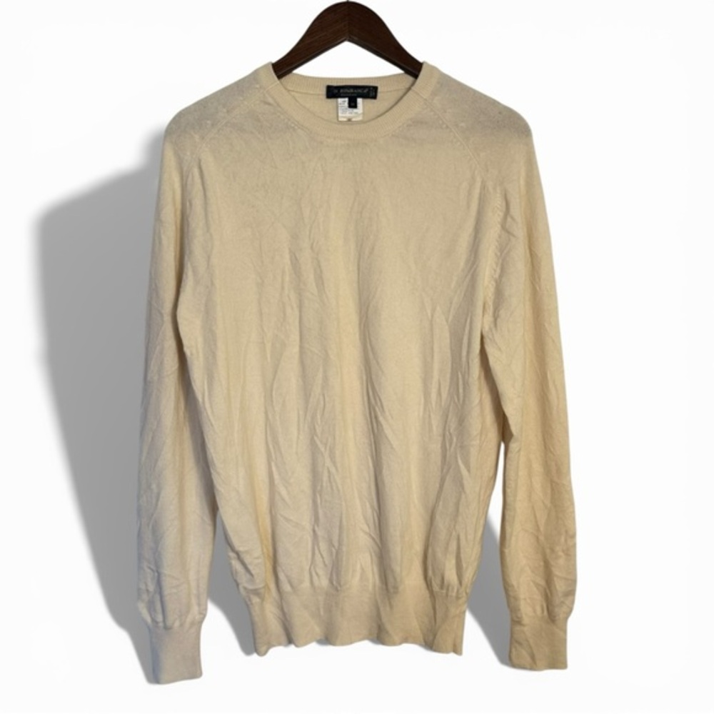 Di Ripabianca Men’s IT Size 52 / US Large Cream 100% Cashmere Pullover Sweater